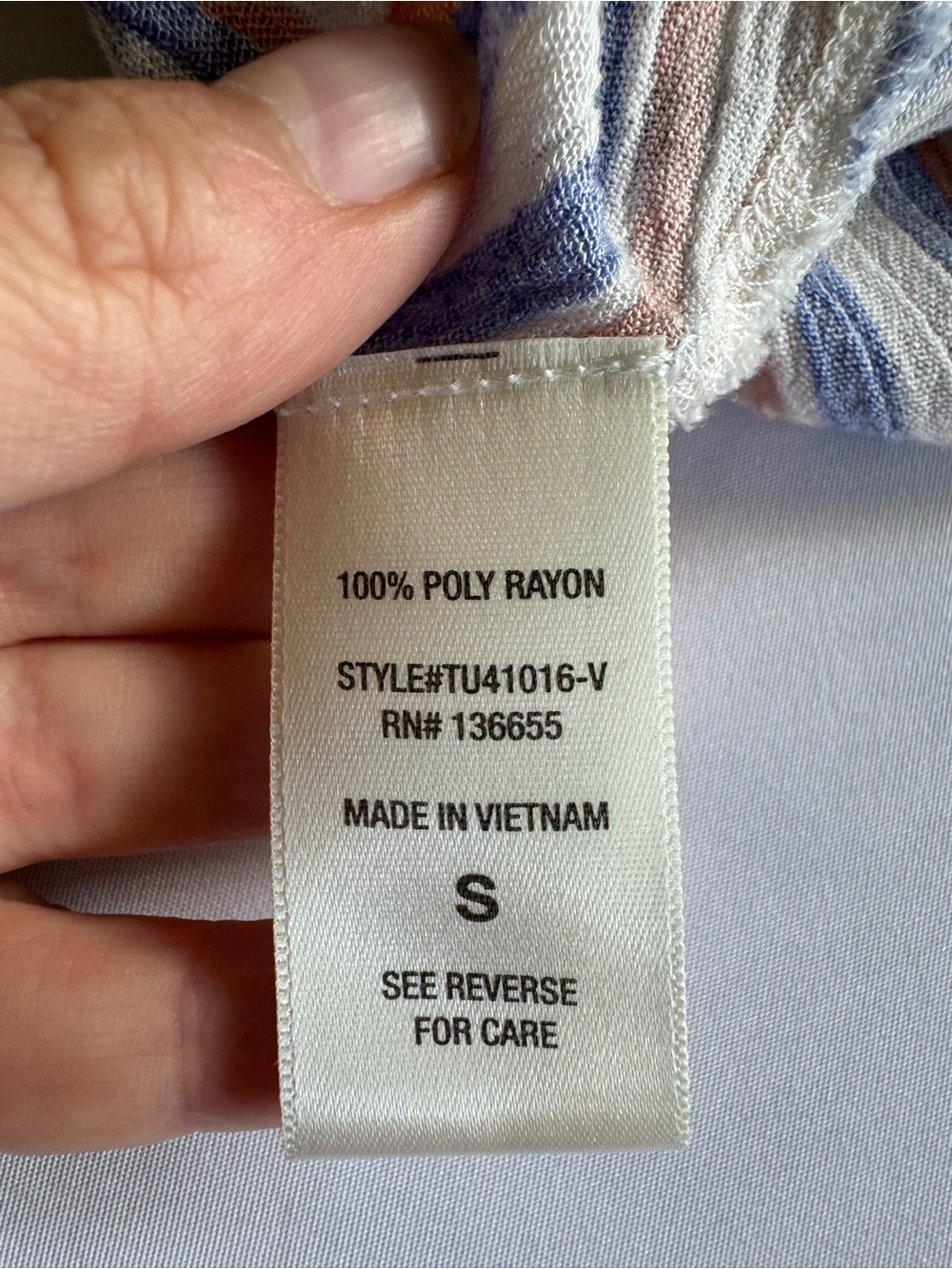 West K Striped Tie Front Tank Top Small V Neck Sleeveless Blue Orange White - Picture 5 of 10